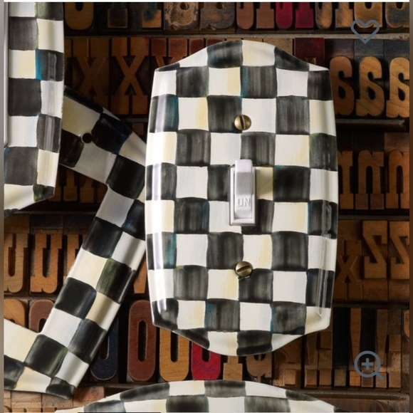 ❤️BUY 2 GET 1 FREE MacKenzie-Childs Courtly Check Enamel Switch Plate - Picture 3 of 14